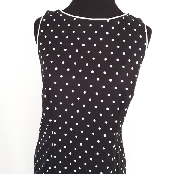 VINTAGE DRESS AGB POLKA DOT BLACK MADE IN USA - Picture 2 of 6